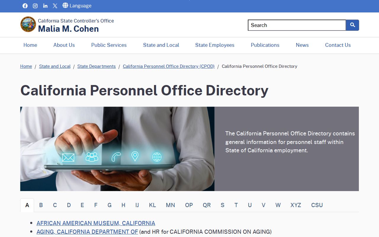 Thousand Oaks people directories California Personnel Office Directory